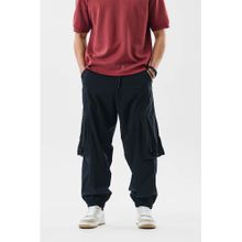 Snitch Black Solid Loose Casual Joggers