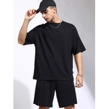 HIGHLANDER Black Oversized T-Shirt with Shorts (Set of 2)