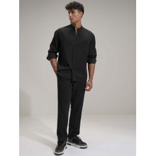 HIGHLANDER Black Solid Shirt with Trousers (Set of 2)