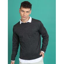 HIGHLANDER Grey Acrylic Ribbed Sweater