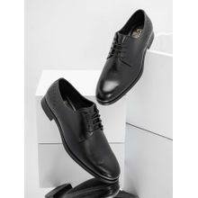 Red Tape Men Solid Black Derbies
