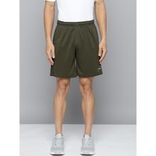 Alcis Men Olive Green Solid Slim Fit Running Sports Shorts