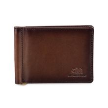 Brown Bear Manhattan Money Clip in Brown in Genuine Leather