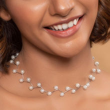 Toniq Silver Delight Pearl Charm Necklace For Women