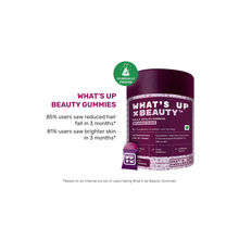 What's Up Wellness Natural Biotin Gummies for Healthy Hair, Skin, Nails & No Added Sugar