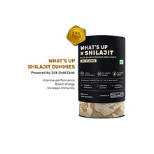 What's Up Wellness Shilajit Resin Gummies with 24K Gold Dust Improve Stamina & Immunity