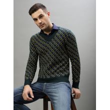 GANT Men Self Design V-Neck Full Sleeves Sweater