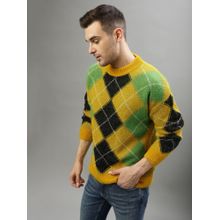 GANT Men Argyle Round Neck Full Sleeves Sweater