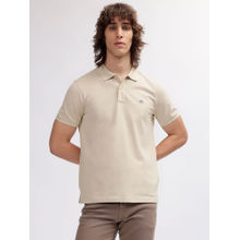 GANT Men Beige Solid Polo T-Shirt