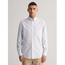 GANT Men Blue Checked Button-down Collar Full Sleeves Shirt