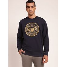 GANT Men Navy Blue Printed Sweatshirt