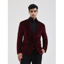 JB Studio Textured Maroon Blazer
