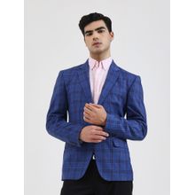 JB Studio Men Checked Blue Blazer