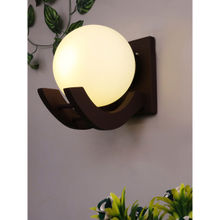 Homesake Wall Light Wood Zedo Single White Globe