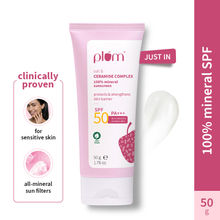 Plum Ceramide & Oat Mineral Sunscreen SPF 50 PA+++ Protects Skin Barrier, For Dry ToNormalSkin