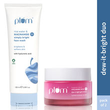 Plum Niacinamide & Hyaluronic Acid Face Wash & Moisturizer Combo For Bright, Hydrated & Plumped Skin
