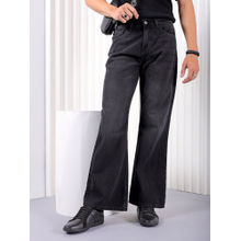 The Indian Garage Co Men Bootcut Loose Fit Solid Mid Rise Jeans Black