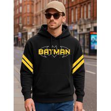 Bewakoof Official DC Men's Black Batman Graphic Printed Oversized Hoodies