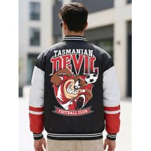 Bewakoof Men Black Nylon Graphic Bomber Jacket