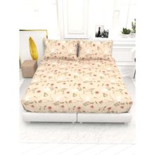 the White Moss Cider 144 TC Printed Microfiber Bedsheet & 2 Pillow Covers (King)