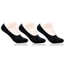 Bonjour Men's Black Cotton Loafer Socks (Pack of 3)