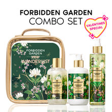 Wanderlust Forbidden Garden Gold Pouch Gift Set Shower gel, Lotion, Mist - Floral Jasmine Perfume