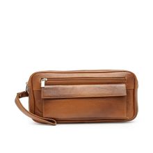 Teakwood Leathers Brown Unisex Hand Pouch
