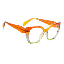 PERKEY Unisex Cat Eye Orange Eyeglass Frame - OPTL0012-C5 (54)