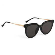 PERKEY Unisex Cat Eye UV Protected Polarized Black Sunglasses - PRKY0014-C1 (58)