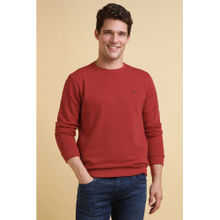 Allen Solly Men Red Crew Neck Full Sleeves Casual Sweatshirt