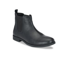 Delize Black Solid Chelsea Boots