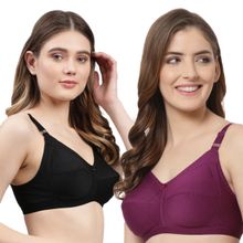 Cukoo Women Pack of 2 Pure Cotton Non Padded Everyday Bra (Pack of 2)