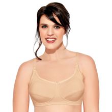 Enamor MT02 Sectioned Lift & Support Nursing Bra - Non-Padded Wirefree High Coverage - Nude