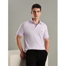 Tommy Hilfiger Lavender Solid Regular Fit Cotton Polo T-Shirt