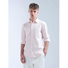 Flying Machine Men Pink Cotton Floral Shirt