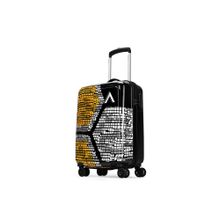 Aristocrat Unisex Yellow Hard Luggage Cabin Trolley Bag with 8-Wheel and Combination Lock
