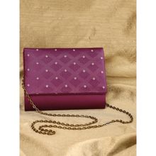 Fabindia Purple Woven Clutch and Detachable Chain Strap (Set of 2) (Medium)