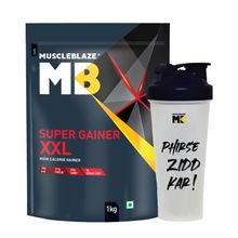 MuscleBlaze Super Gainer Xxl, For Muscle Mass Gain, Chocolate Bliss With Shaker (Combo Pack)