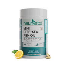 Neuherbs Mini Deep Fish Oil 1000 mg Omega 3 for Muscle, Joints, Heart and Cognitive Support with