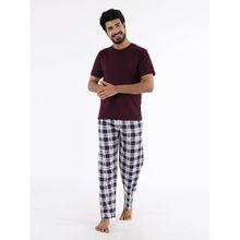 Nite Flite Multi-color Checked Cotton Mens Pyjama Set (Set of 2)