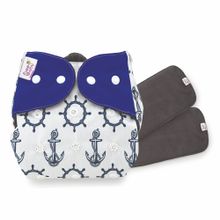 Beebaby Bumtelligent Pocket Style Cloth Diaper & 2 Rapidry Inserts For 0-3 Years - Dark Blue