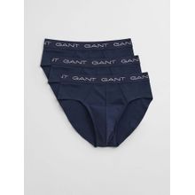 GANT Mens Blue Solid Low Rise Briefs (Pack of 3)