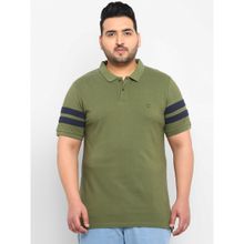 Urbano Plus Men Olive Regular Fit Cotton Polo T-Shirt