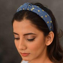 YoungWildFree Blue Star Embellished Denim Hair Band-Pretty Design For Women And Girls