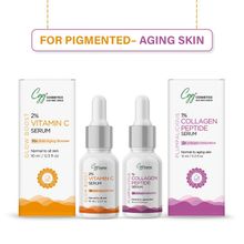 CGG Cosmetics Am/pm 2% Vitamin C Serum & 1% Collagen Face Serum For Pigmented - Aging Skin Combo