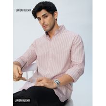 The Souled Store Pink Slim-Fit Shirt Lilac Stripes