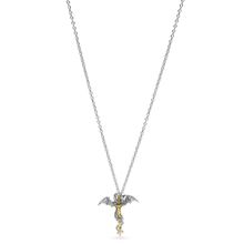 OOMPH Gold and Silver Stainless Steel Dragon and Sword Fashion Pendant Necklace