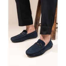 Hydes N Hues 100% Genuine Sheep Suede Leather Loafers for Men Blue