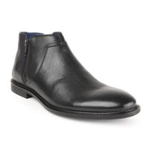 MASABIH Genuine Leather Black Biker Ankle Zipper Boots for Men