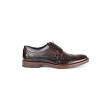MASABIH Genuine Leather Brown Brogue Lace-Up Shoes For Men
